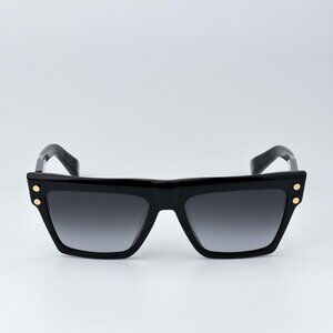 Balmain B-V BPS-121A-54 Women BRAND NEW Sunglasses Titanium Black Gold Grey Cat